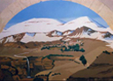 Wall Art by Allyson, Cedars of Lebanon landscape, mural,landscape mural, hand painted mural, wall art